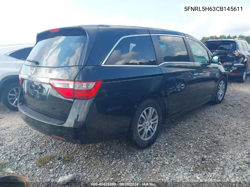 2012 Honda Odyssey Ex-L VIN: 5FNRL5H63CB145611 Lot: 40425899