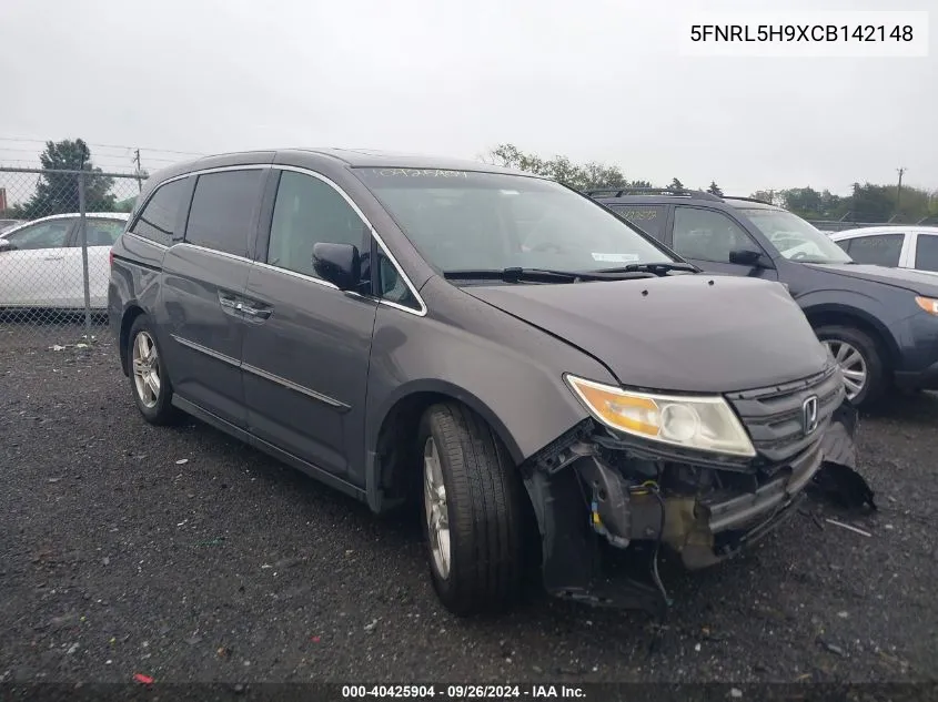 2012 Honda Odyssey Touring/Touring Elite VIN: 5FNRL5H9XCB142148 Lot: 40425904