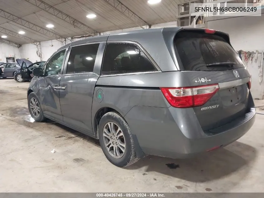 5FNRL5H68CB006249 2012 Honda Odyssey Ex-L