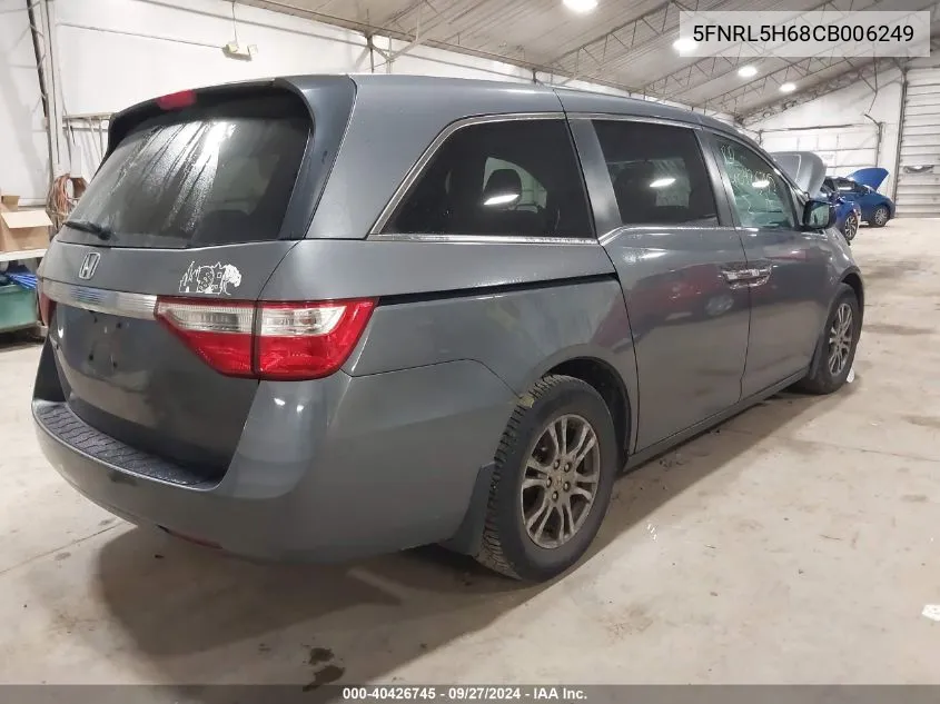 5FNRL5H68CB006249 2012 Honda Odyssey Ex-L