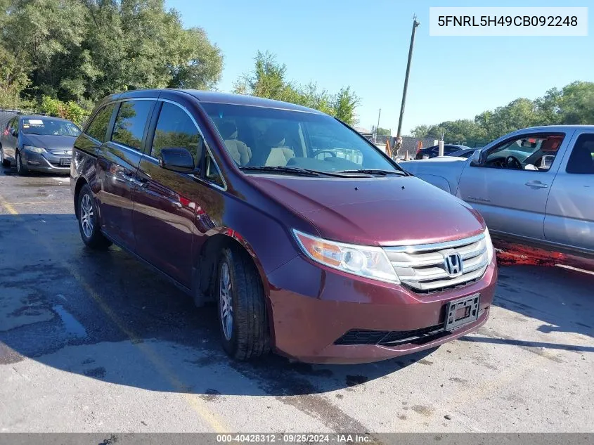 5FNRL5H49CB092248 2012 Honda Odyssey Ex