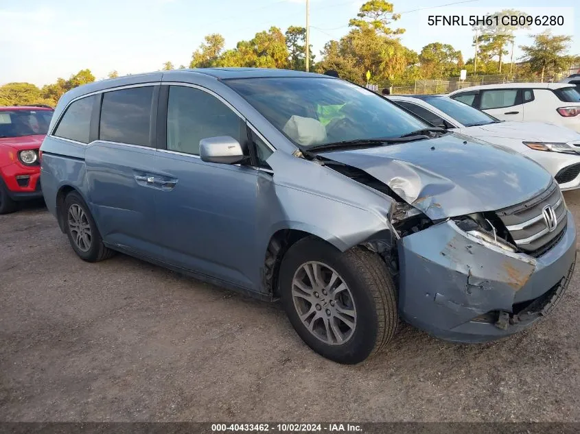 2012 Honda Odyssey Ex-L VIN: 5FNRL5H61CB096280 Lot: 40433462