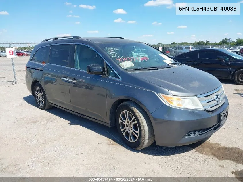 2012 Honda Odyssey Ex VIN: 5FNRL5H43CB140083 Lot: 40437474