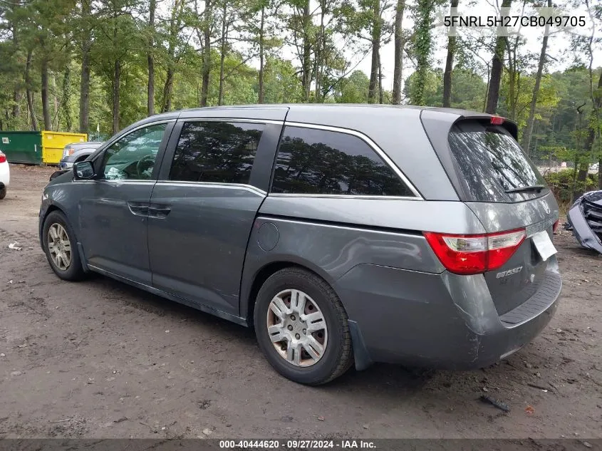 2012 Honda Odyssey Lx VIN: 5FNRL5H27CB049705 Lot: 40444620