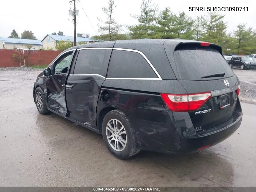 2012 Honda Odyssey Exl VIN: 5FNRL5H63CB090741 Lot: 40462469