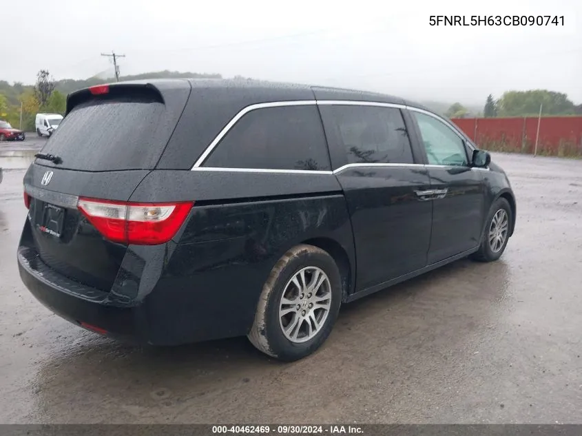 2012 Honda Odyssey Exl VIN: 5FNRL5H63CB090741 Lot: 40462469