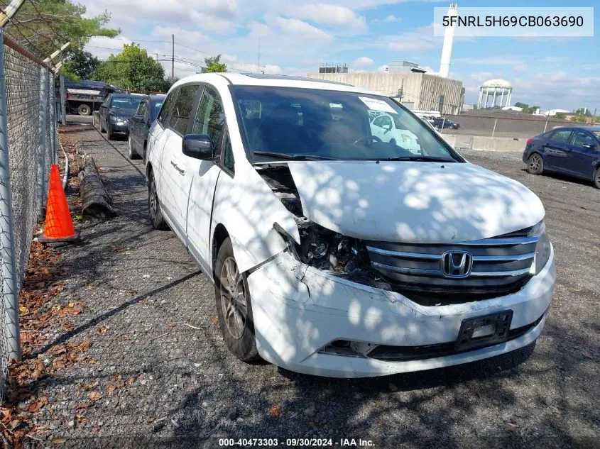 5FNRL5H69CB063690 2012 Honda Odyssey Exl