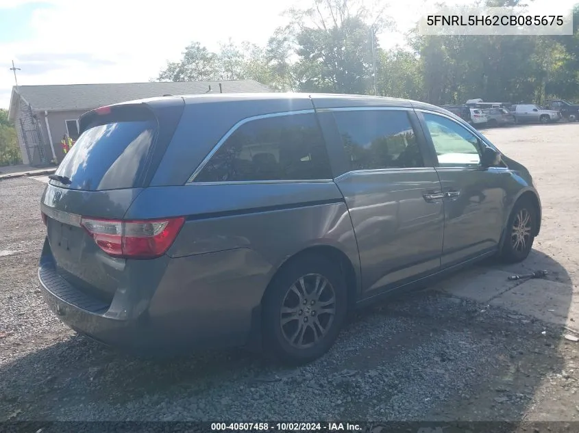 5FNRL5H62CB085675 2012 Honda Odyssey Ex-L