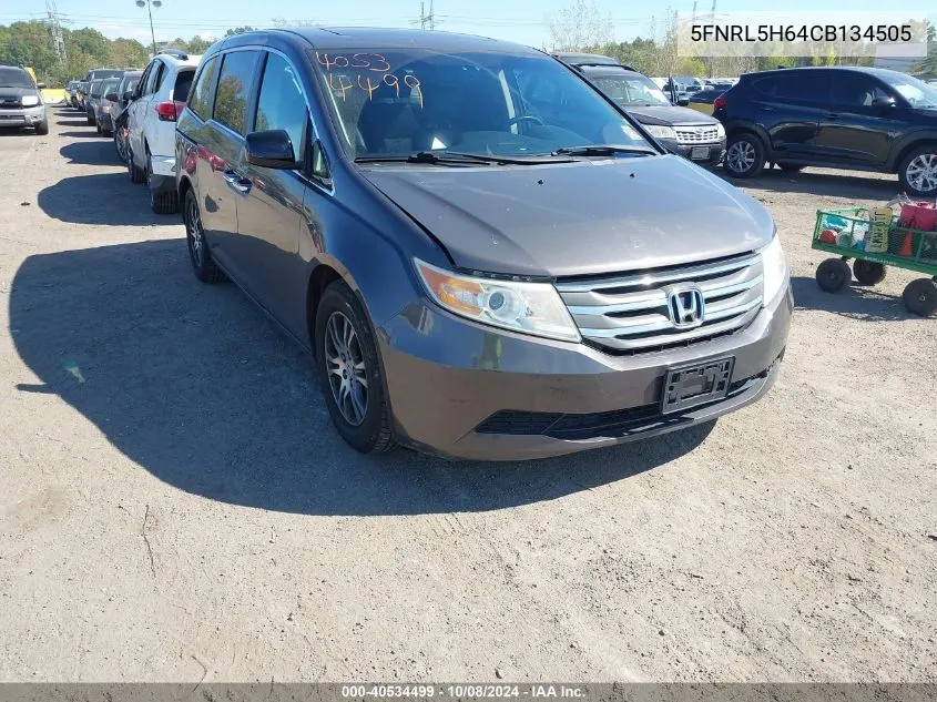 2012 Honda Odyssey Ex-L VIN: 5FNRL5H64CB134505 Lot: 40534499