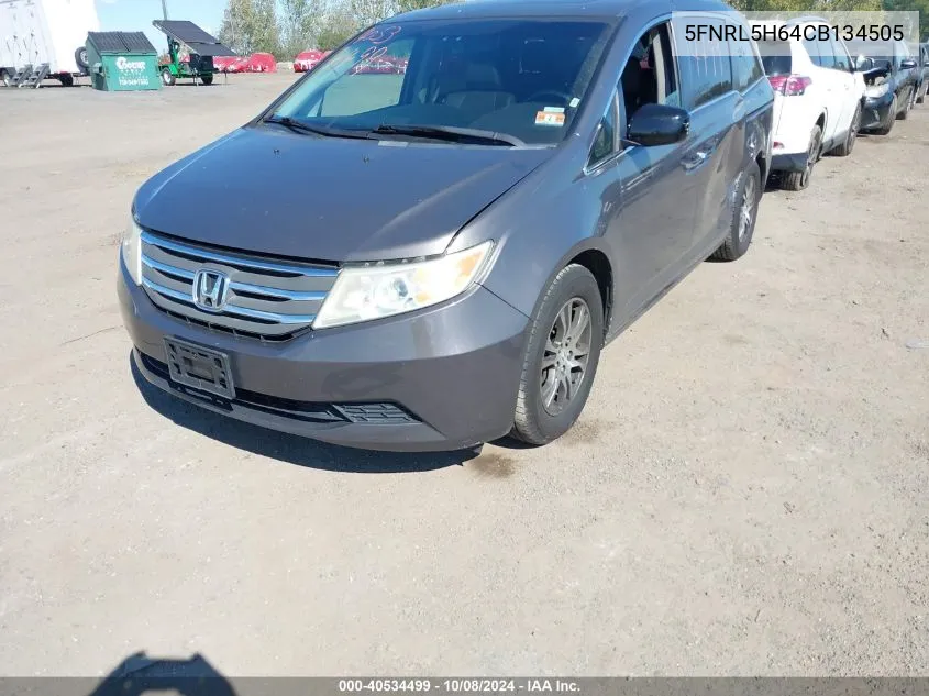 2012 Honda Odyssey Ex-L VIN: 5FNRL5H64CB134505 Lot: 40534499