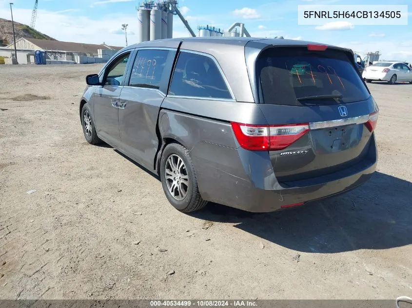 2012 Honda Odyssey Ex-L VIN: 5FNRL5H64CB134505 Lot: 40534499