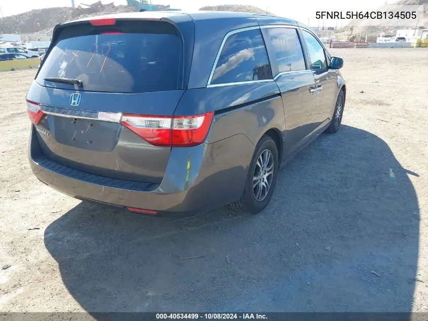 2012 Honda Odyssey Ex-L VIN: 5FNRL5H64CB134505 Lot: 40534499