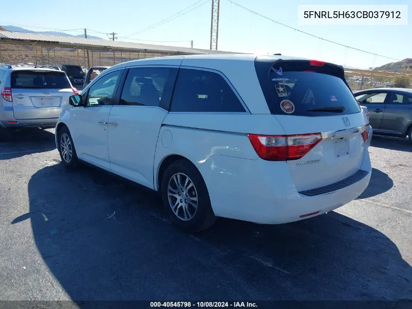 2012 Honda Odyssey Ex-L VIN: 5FNRL5H63CB037912 Lot: 40545798