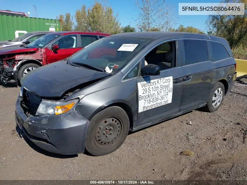 2012 Honda Odyssey Lx VIN: 5FNRL5H25CB064476 Lot: 40610974