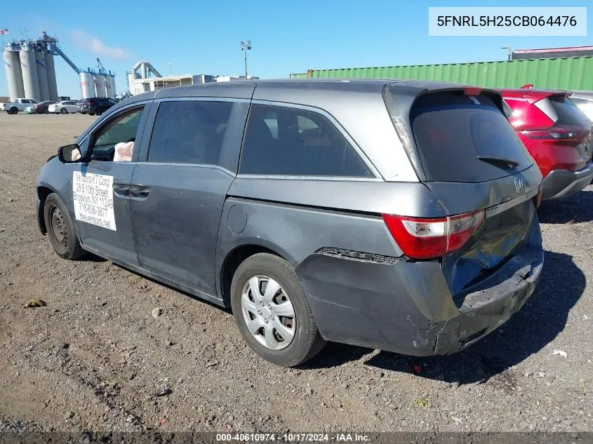 2012 Honda Odyssey Lx VIN: 5FNRL5H25CB064476 Lot: 40610974