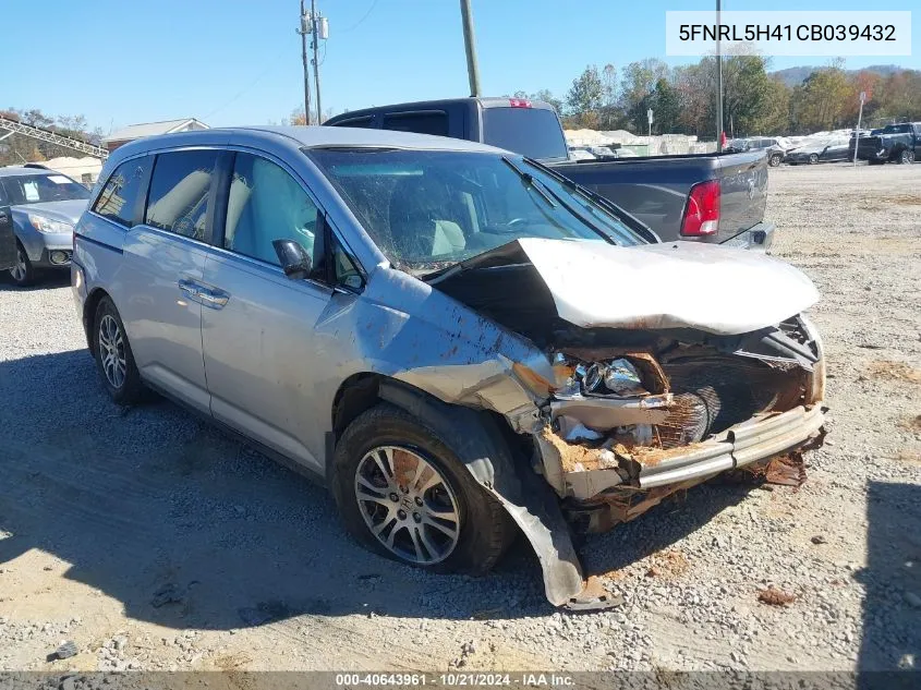 5FNRL5H41CB039432 2012 Honda Odyssey Ex