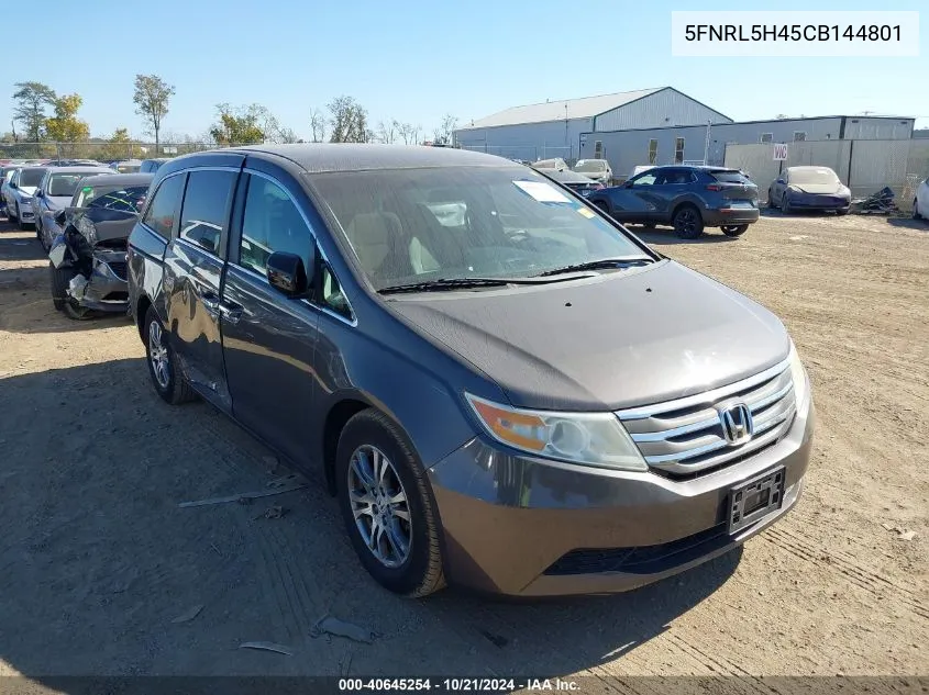 2012 Honda Odyssey Ex VIN: 5FNRL5H45CB144801 Lot: 40645254