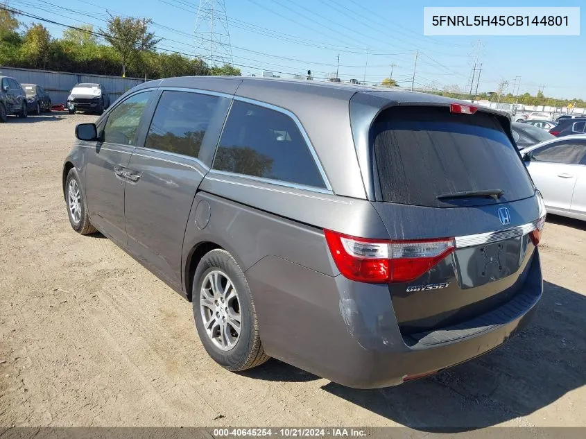 2012 Honda Odyssey Ex VIN: 5FNRL5H45CB144801 Lot: 40645254