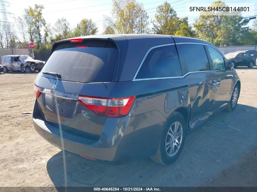 2012 Honda Odyssey Ex VIN: 5FNRL5H45CB144801 Lot: 40645254