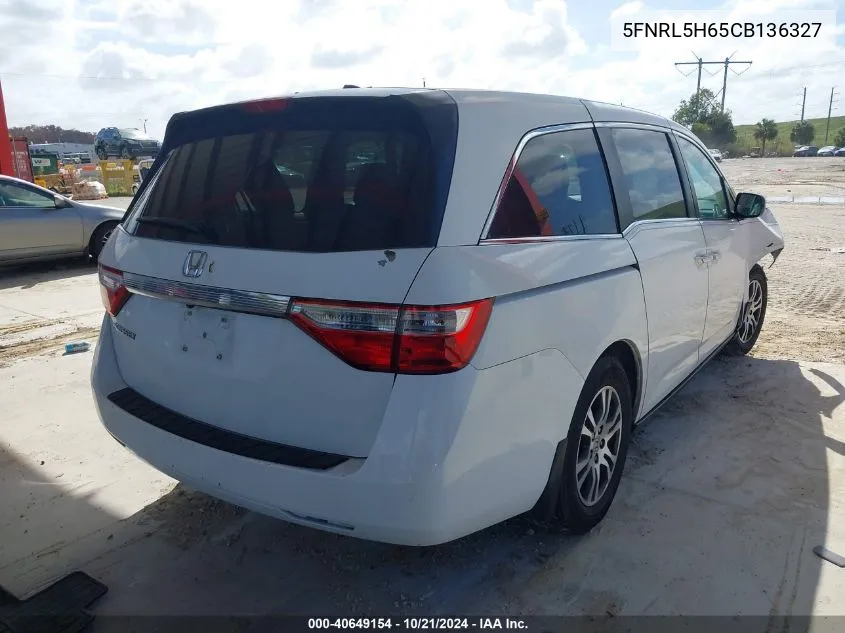 2012 Honda Odyssey Exl VIN: 5FNRL5H65CB136327 Lot: 40649154