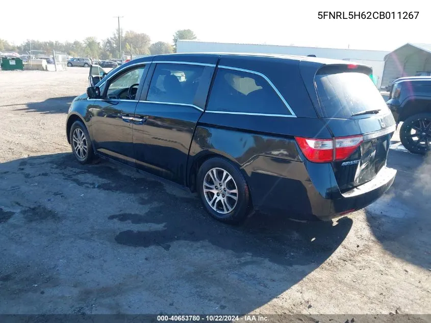 2012 Honda Odyssey Ex-L VIN: 5FNRL5H62CB011267 Lot: 40653780