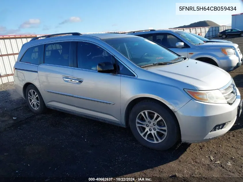 2012 Honda Odyssey Ex-L VIN: 5FNRL5H64CB059434 Lot: 40662637