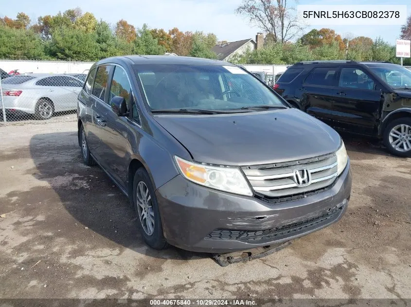 2012 Honda Odyssey Ex-L VIN: 5FNRL5H63CB082378 Lot: 40675840