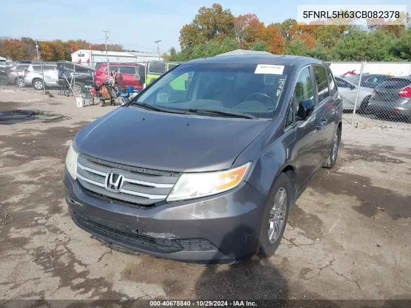 2012 Honda Odyssey Ex-L VIN: 5FNRL5H63CB082378 Lot: 40675840