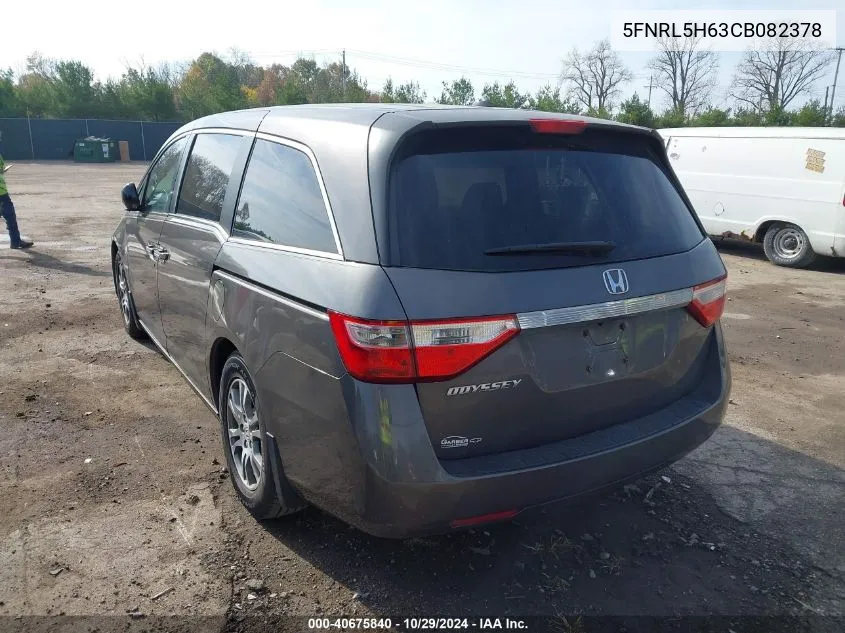 2012 Honda Odyssey Ex-L VIN: 5FNRL5H63CB082378 Lot: 40675840