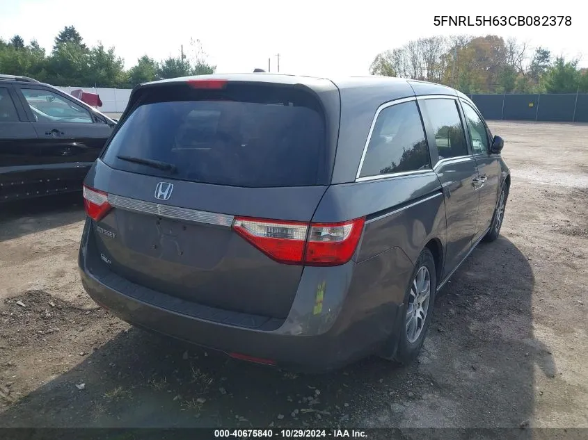 2012 Honda Odyssey Ex-L VIN: 5FNRL5H63CB082378 Lot: 40675840