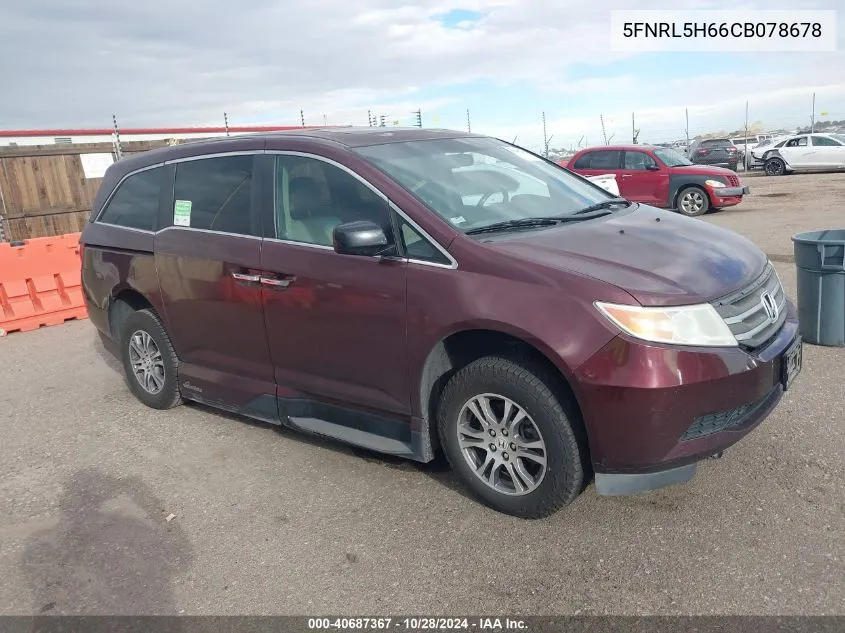 2012 Honda Odyssey Ex-L VIN: 5FNRL5H66CB078678 Lot: 40687367