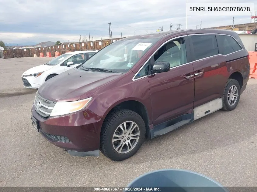 2012 Honda Odyssey Ex-L VIN: 5FNRL5H66CB078678 Lot: 40687367