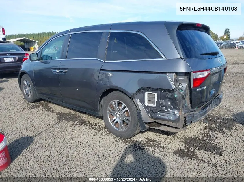 2012 Honda Odyssey Ex VIN: 5FNRL5H44CB140108 Lot: 40689059