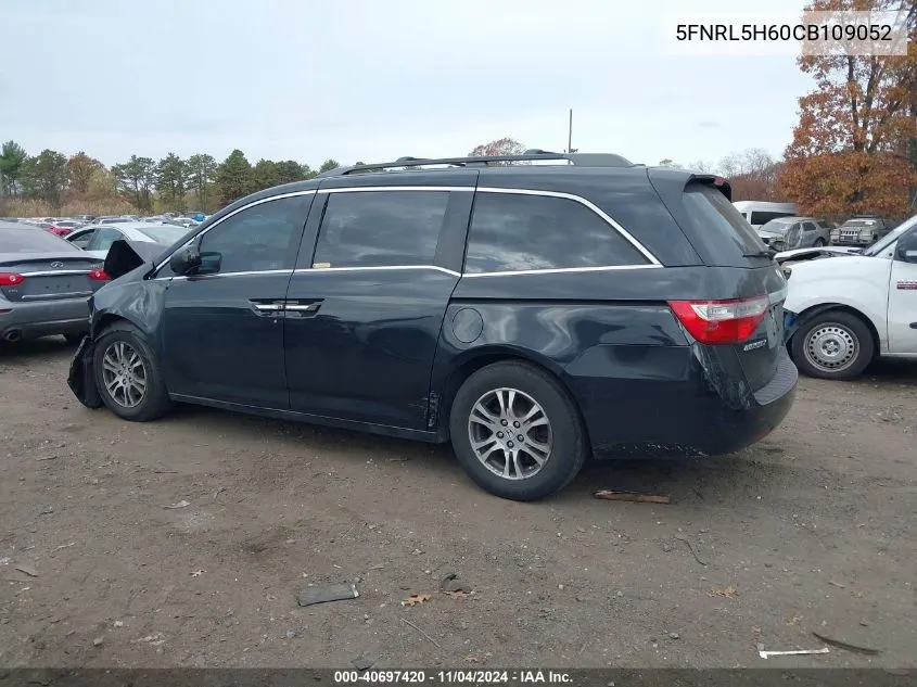 2012 Honda Odyssey Ex-L VIN: 5FNRL5H60CB109052 Lot: 40697420