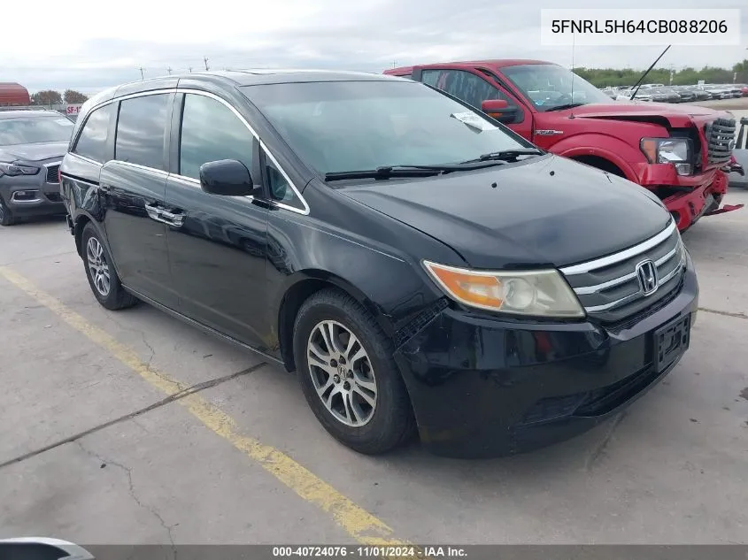 5FNRL5H64CB088206 2012 Honda Odyssey Ex-L