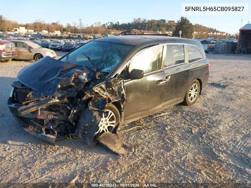 2012 Honda Odyssey Ex-L VIN: 5FNRL5H65CB095827 Lot: 40726333