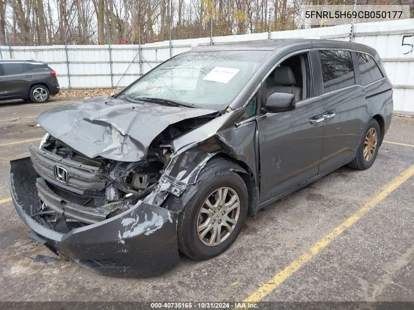 2012 Honda Odyssey Ex-L VIN: 5FNRL5H69CB050177 Lot: 40735165