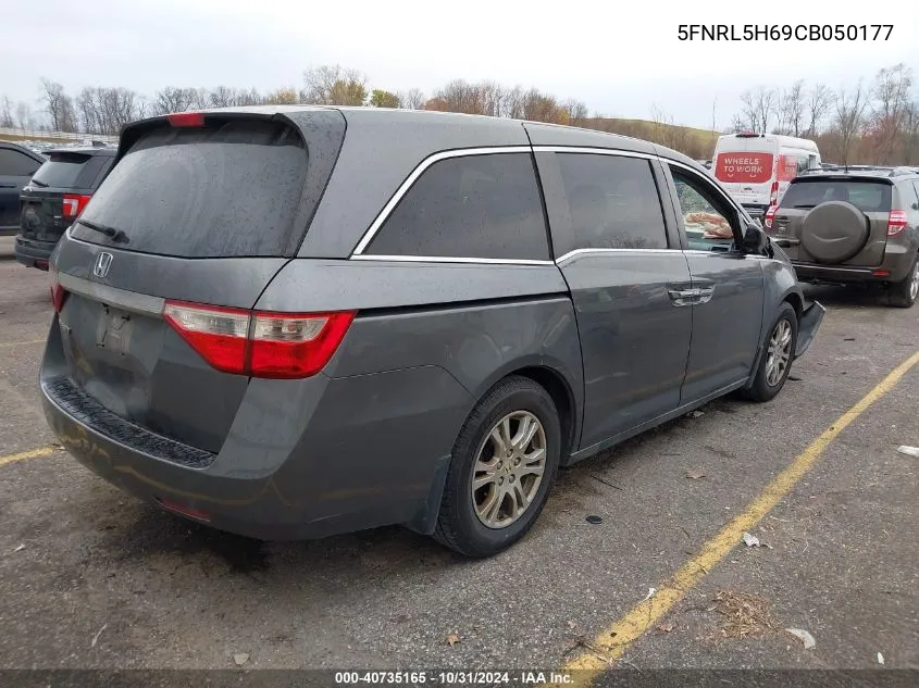 2012 Honda Odyssey Ex-L VIN: 5FNRL5H69CB050177 Lot: 40735165