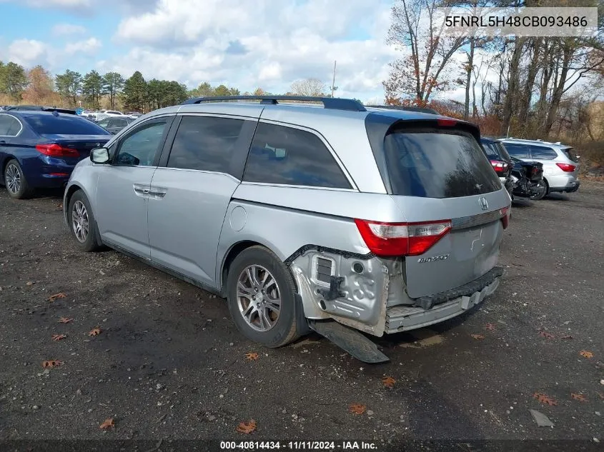 2012 Honda Odyssey Ex VIN: 5FNRL5H48CB093486 Lot: 40814434