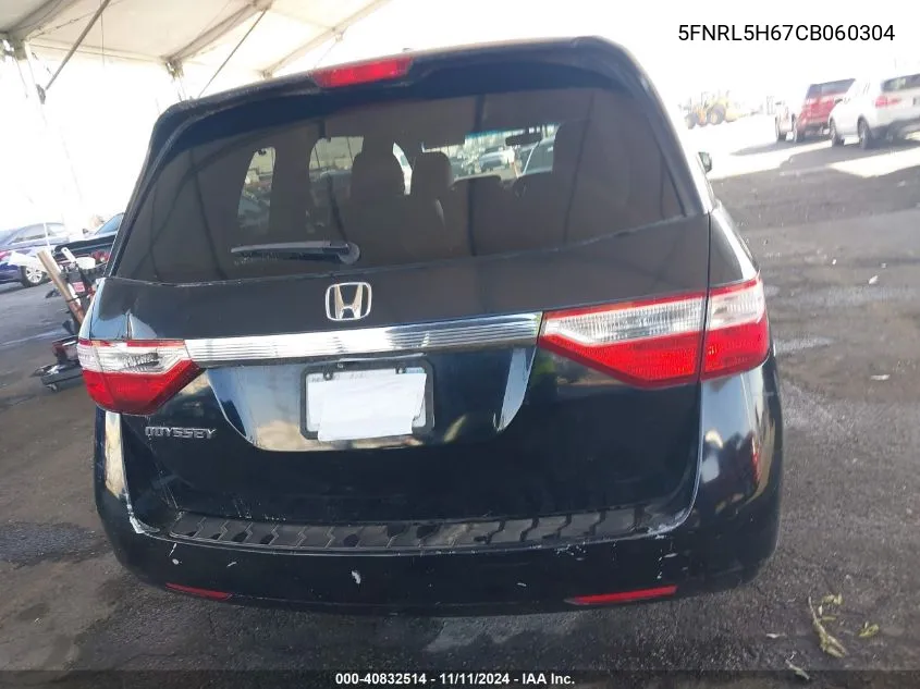 2012 Honda Odyssey Ex-L VIN: 5FNRL5H67CB060304 Lot: 40832514