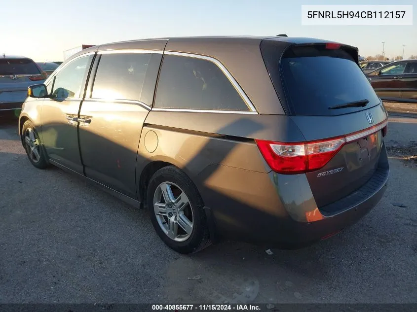 2012 Honda Odyssey Touring/Touring Elite VIN: 5FNRL5H94CB112157 Lot: 40855677