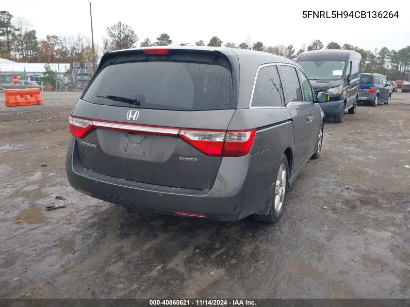 2012 Honda Odyssey Touring/Touring Elite VIN: 5FNRL5H94CB136264 Lot: 40860621