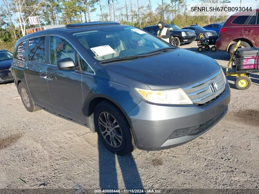 2012 Honda Odyssey Ex-L VIN: 5FNRL5H67CB093044 Lot: 40888446