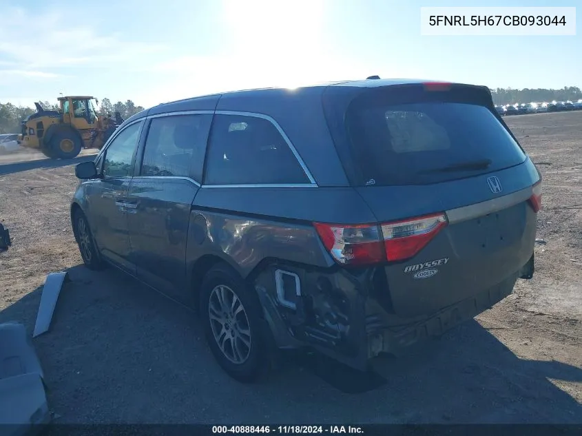 2012 Honda Odyssey Ex-L VIN: 5FNRL5H67CB093044 Lot: 40888446