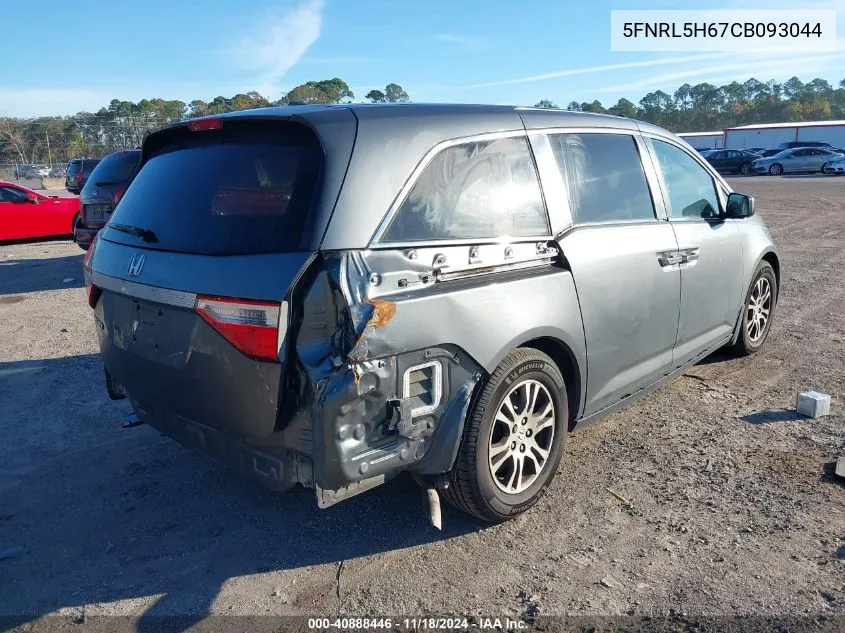 2012 Honda Odyssey Ex-L VIN: 5FNRL5H67CB093044 Lot: 40888446