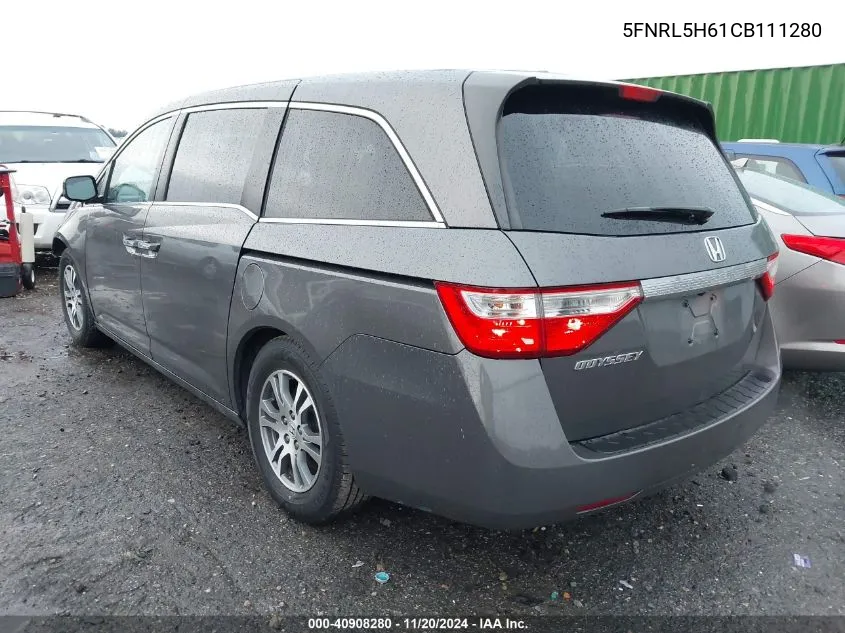 2012 Honda Odyssey Ex-L VIN: 5FNRL5H61CB111280 Lot: 40908280