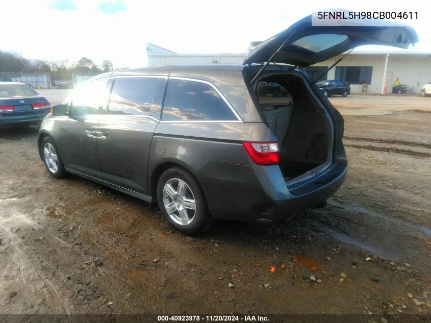 2012 Honda Odyssey Touring/Touring Elite VIN: 5FNRL5H98CB004611 Lot: 40923978