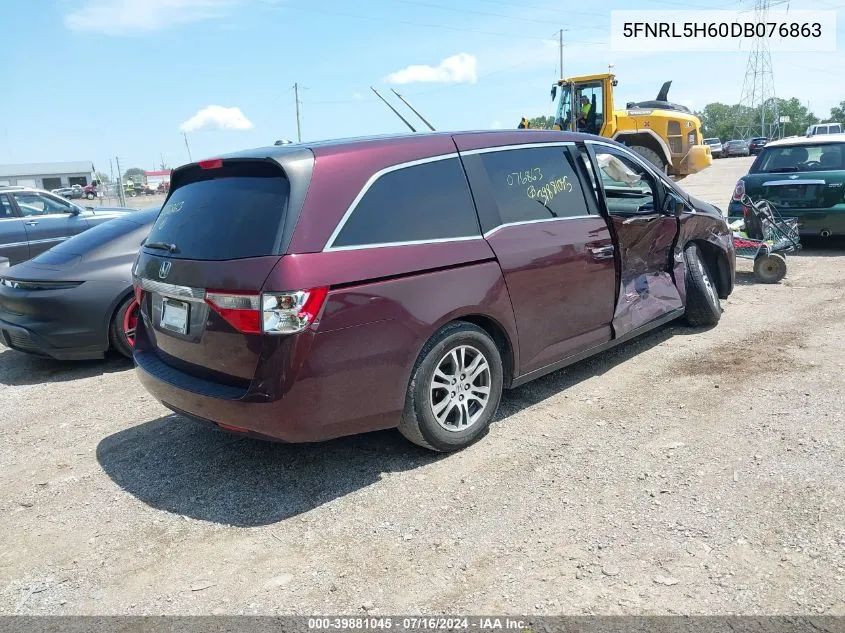 5FNRL5H60DB076863 2013 Honda Odyssey Ex-L