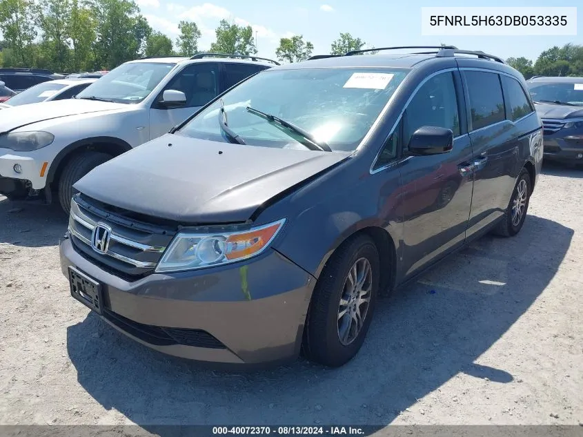 2013 Honda Odyssey Ex-L VIN: 5FNRL5H63DB053335 Lot: 40072370