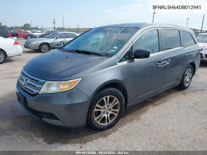 2013 Honda Odyssey Ex-L VIN: 5FNRL5H64DB012941 Lot: 40136268